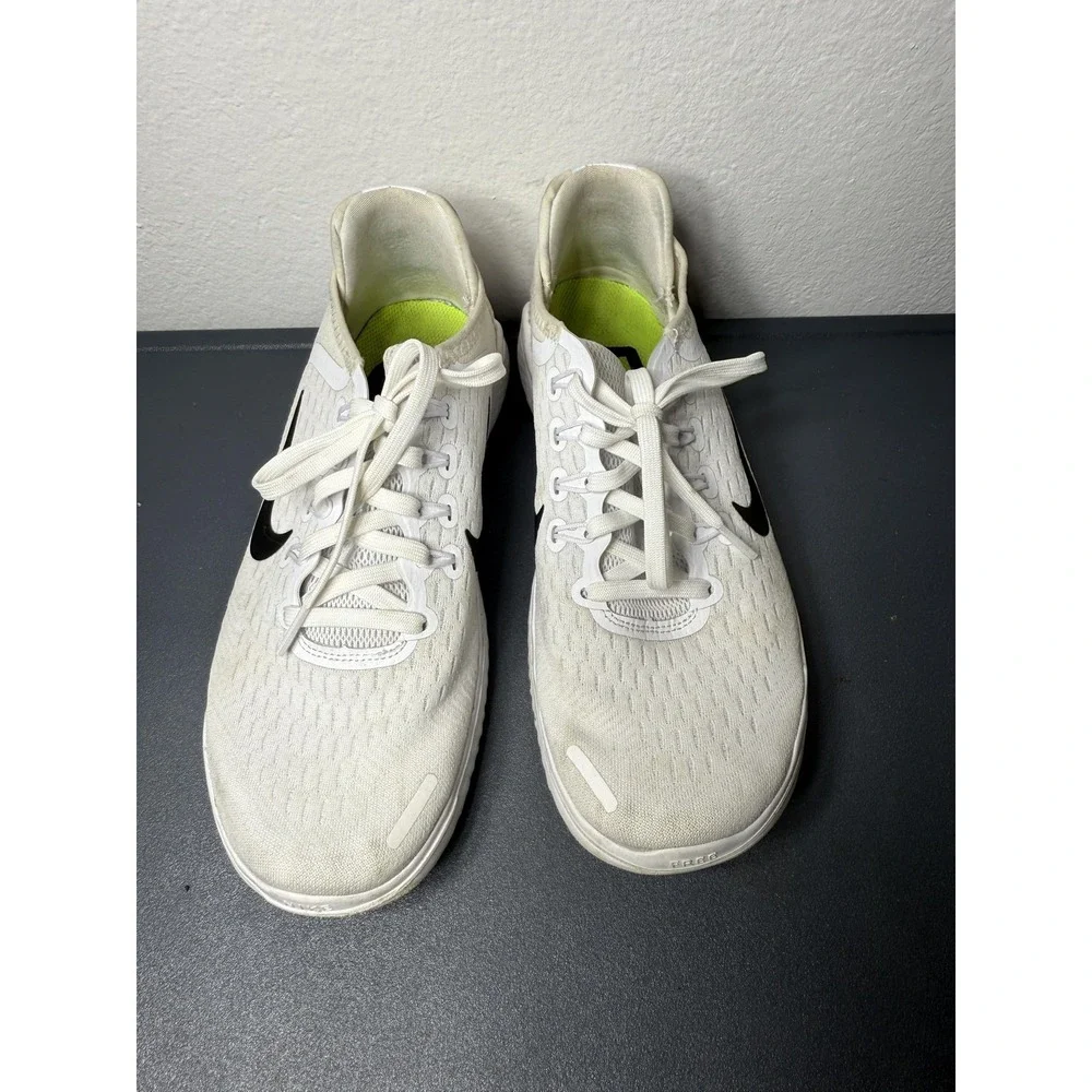 Nike Free RN 2018 Shoes‎ Mens Size 8 White Black Running Sneakers 942836-100
